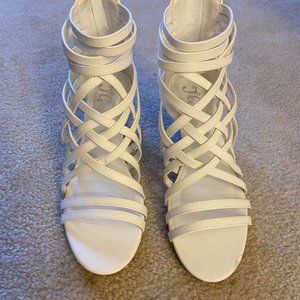 Women's open toed cork heel sandals